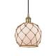 Option Antique Brass / White Glass with Brown Rope