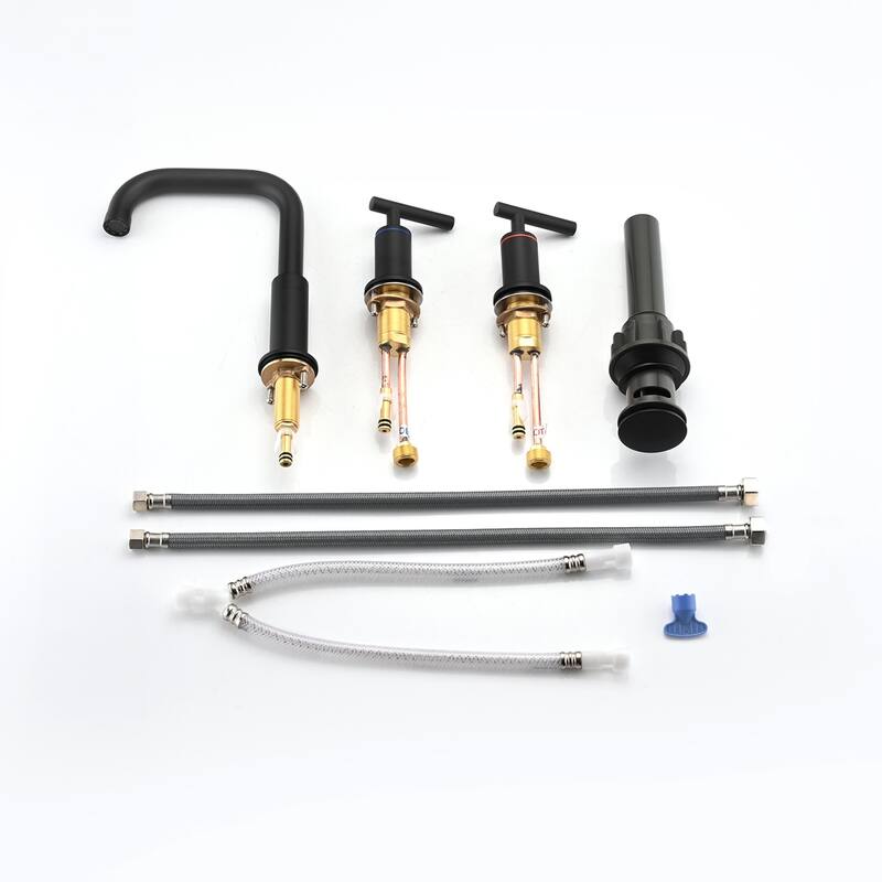 2 Handle 360° Swivel Bathroom Sink Faucet with Pop Up Drain and Honeycomb Aerator, Anti Corrosion, Anti Rust, Anti Splash