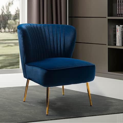 Monica Living Room Armless Accent Chair with Tufted Back