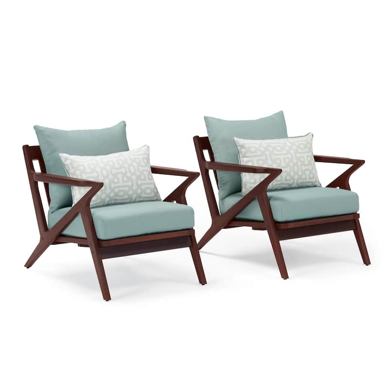 Vaughn 2 Piece Sunbrella Outdoor Patio Club Chairs