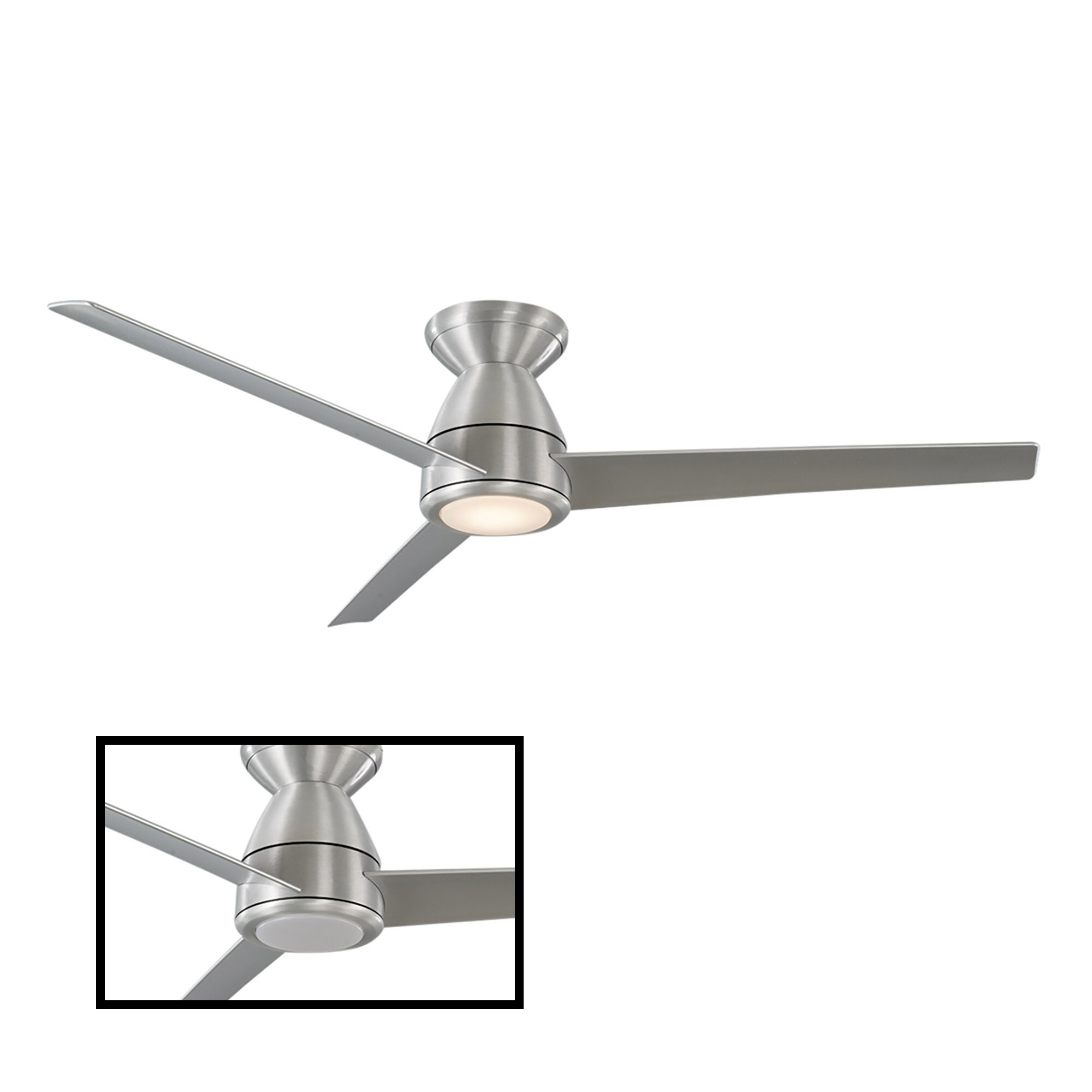 Tip Top Indoor And Outdoor 3 Blade Smart Flush Mount Ceiling Fan 52in With 3000k Led Light Kit And Remote Control Overstock 31290001 Matte Black