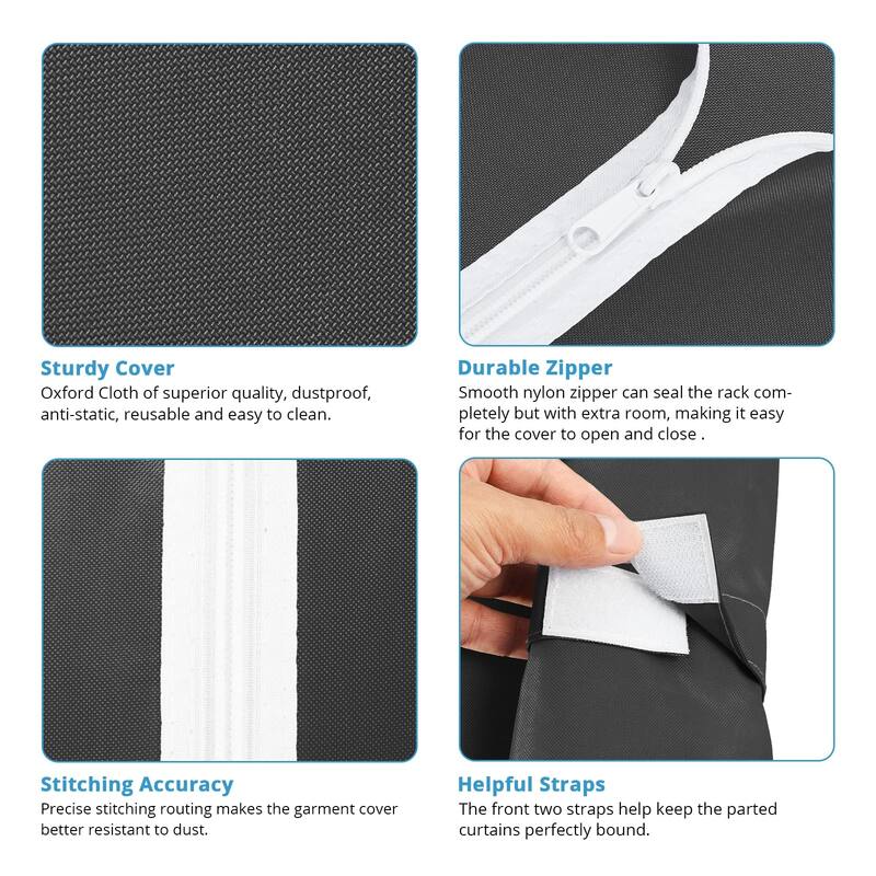 Heavy Duty Covered Clothes Rack Portable Bedroom Rack, Metal Clothing