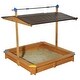 preview thumbnail 4 of 4, Wooden Children's Sandbox with Retractable Roof 4.66 ft. W x 4.66 ft. L x 4.33 ft. H