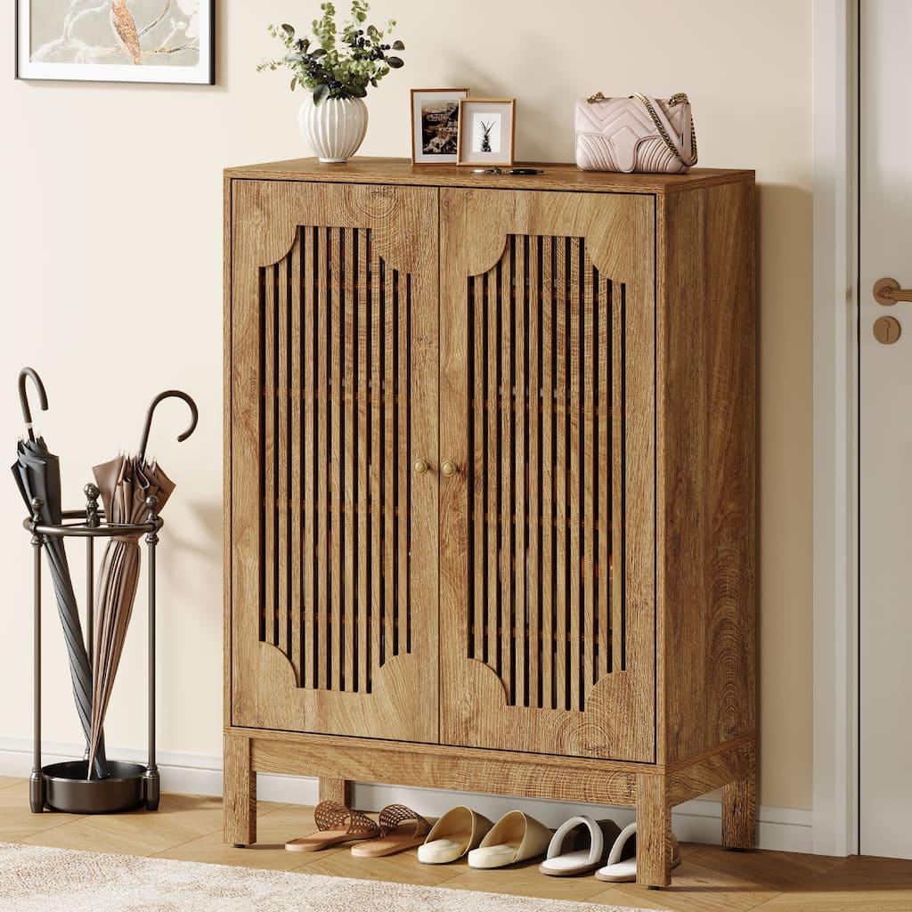 6-Tier Shoe Cabinet with Doors and Adjustable Shelves for Entryway