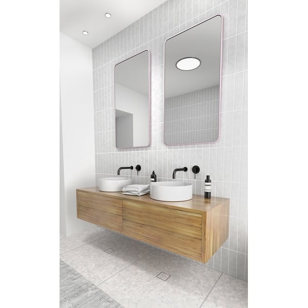 40 in. x 22 in. Radius Corner Black Stainless Steel Framed Mirror 40 in. x 22 in. Radius Corner Black Stainless Steel Framed Mirror