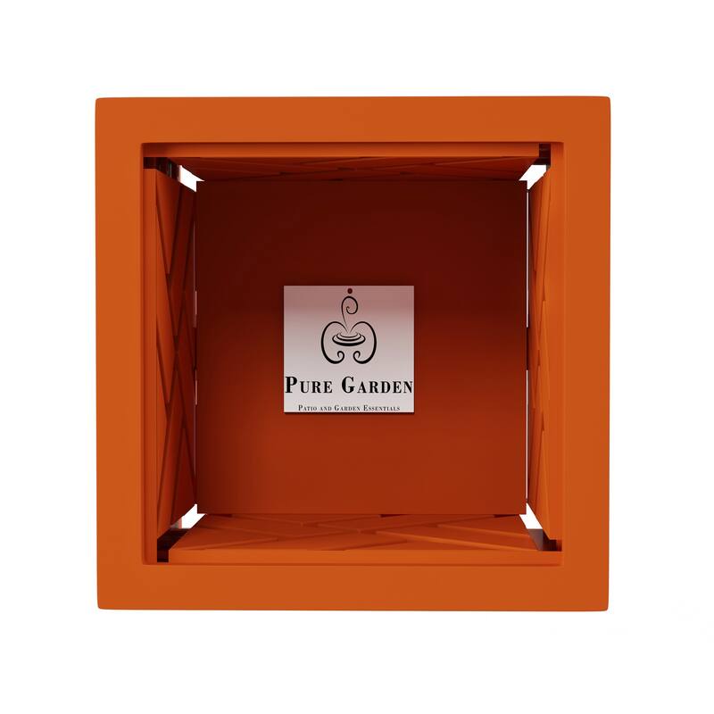 Lattice Design Planter Box - 14.75-Inch-Square Decorative Outdoor Flower or Plant Pot by Pure Garden - 14.75 x 14.75 x 13