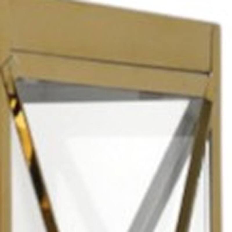 Set of Three Clear And Gold Glass And Stainless Steel Floor Lantern Candle Holders