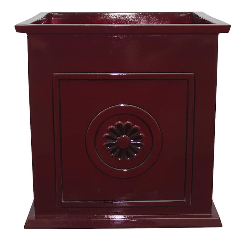 Southern Patio Colony 16-inch Square Country Planter - Oxblood