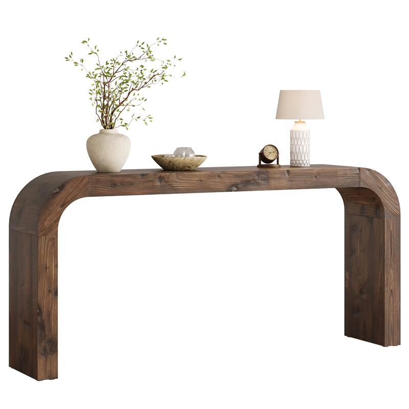 Solid Wood Console Table, 70.87-Inch Farmhouse Sofa Table