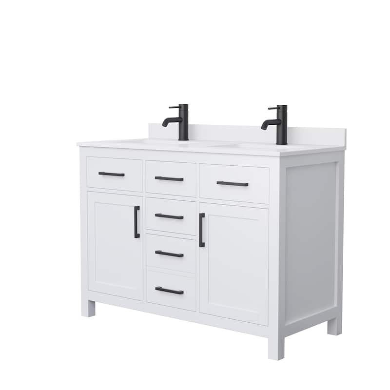 Beckett 48 Inch Double Vanity, Cultured Marble Top