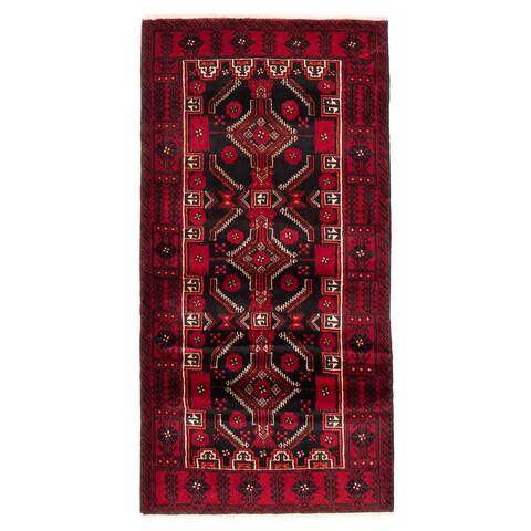 ECARPETGALLERY Hand-knotted Royal Baluch Black, Red Wool Rug - 3'5 x 6'7