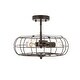 preview thumbnail 15 of 16, GetLedel 15-inch Farmhouse 3-Light Caged Semi Flush Mount Ceiling Light