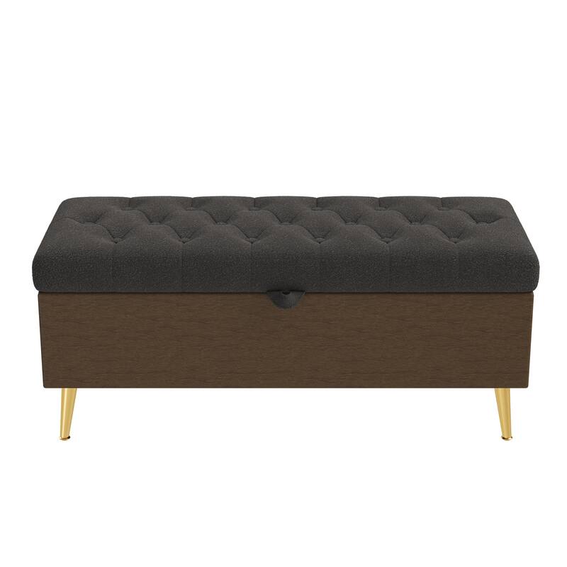 GDFStudio - Tufted 44.7" Boucle Upholstered Storage Ottoman Bench