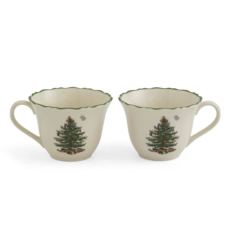 Spode Set of 2 Christmas Tree Punch Cups - 8 oz