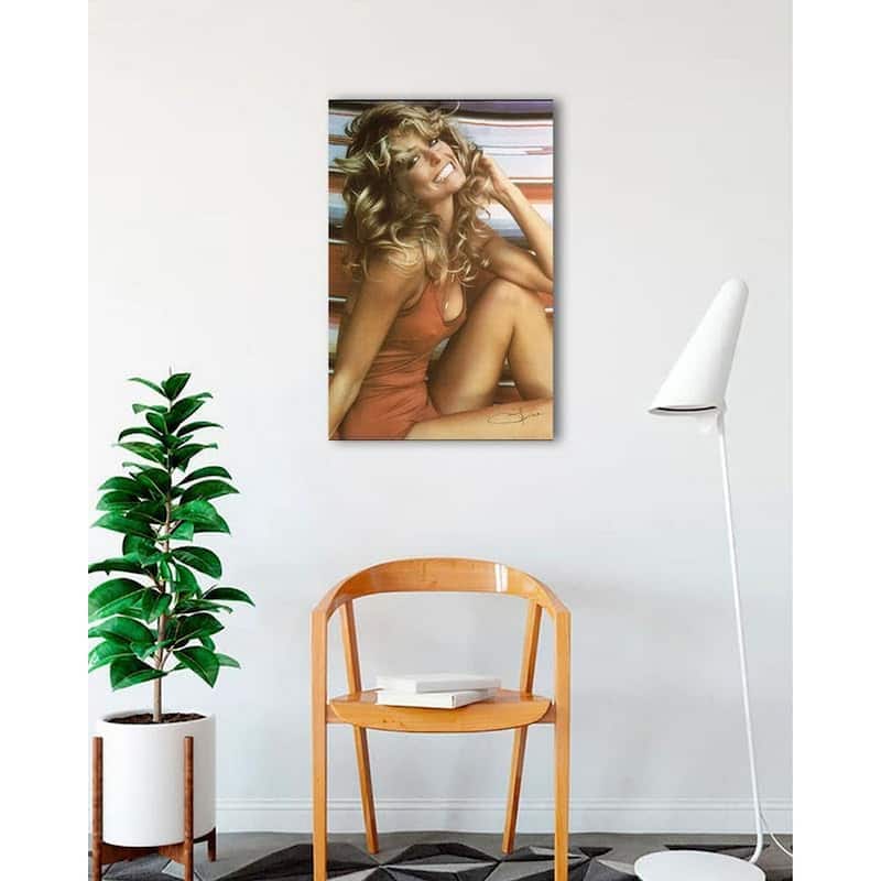 Farrah Fawcett Red Swim Suit Art Poster - 24 x 36 Inch