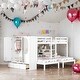 preview thumbnail 13 of 34, Minimalist Design Full-Over-Twin-Twin Bunk Bed with 3 drawers,Shelves, Wardrobe and Mirror,Store Books,Display Decorations White