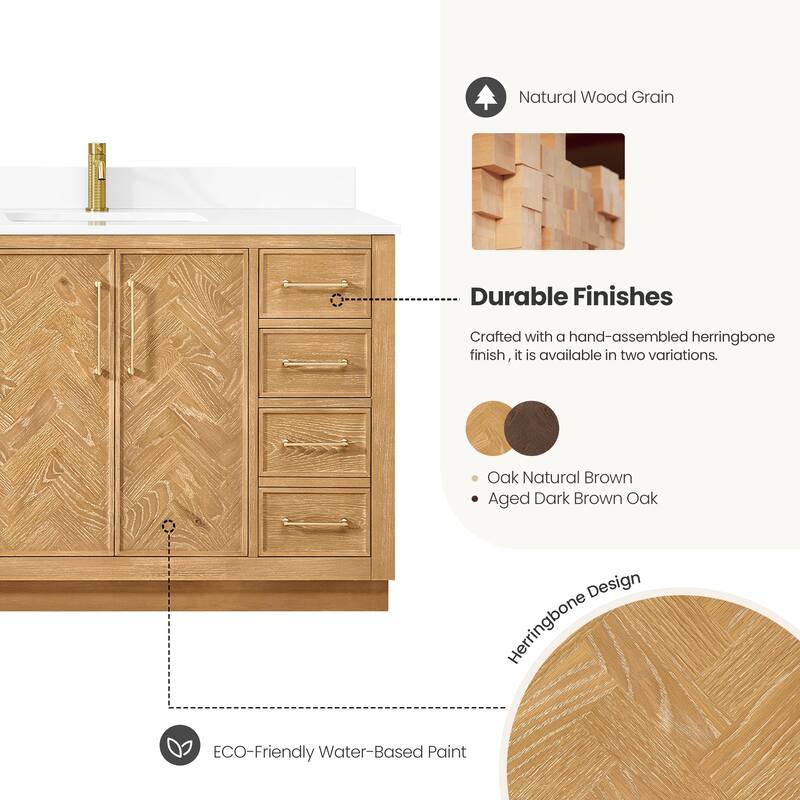 Jakarta Bath Vanity with Quartz Stone Top without Mirror