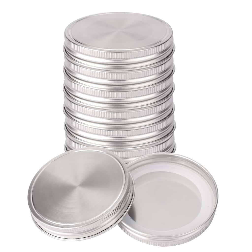 8pcs Stainless Steel Wide Mouth Mason Jar Caps Lids