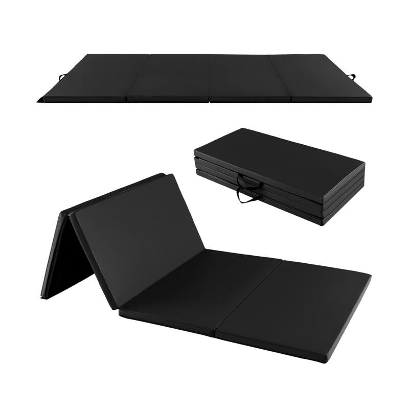 Gymax 8' x 4' x 2'' Folding Gymnastics Mat Tumbling Exercise PU