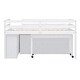 preview thumbnail 7 of 144, Twin/Full Size Low Loft Bed with Retractable Writing Desk and 4 Drawers, Wooden Loft Bedframe w/ Lateral Portable Desk & Shelves