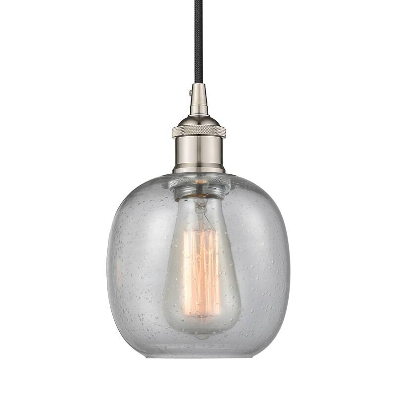 Innovations Lighting 616-1P-10-6 Belfast Pendant Belfast 6" Wide Mini - Polished Nickel / Seedy