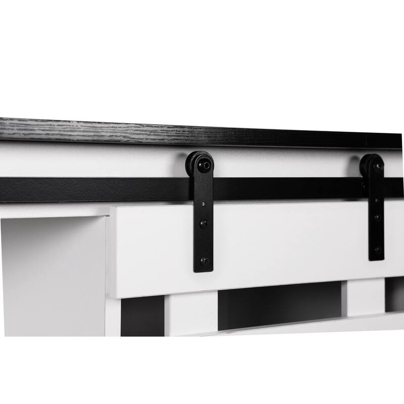 59" Farmhouse TV Stand with Adjustable Shelf for TVs Up to 65"