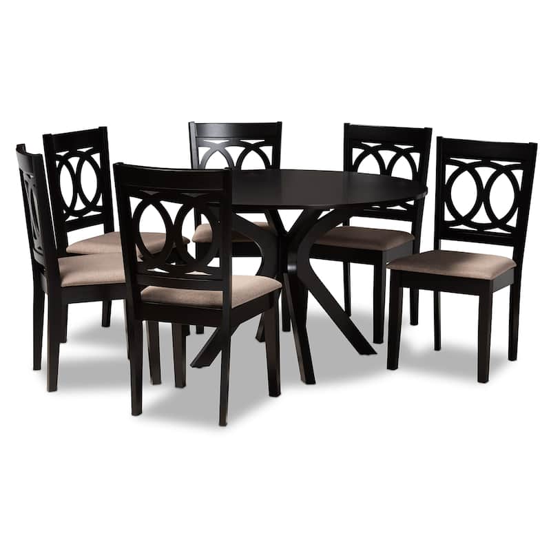 Sanne Modern and Contemporary 7-piece Dining Set - Beige