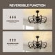 preview thumbnail 17 of 18, Industrial Black Caged Chandelier Ceiling Fan with Lights and Remote