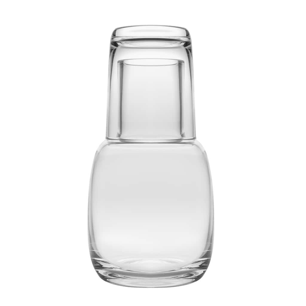 Glass 2 Piece Water Set -Bedside Night Carafe -W/ Tumbler-24Oz - 24 Oz.