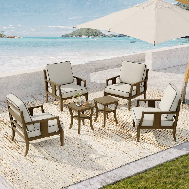 Patio Conversation Sets with Side Table(Set of 6)