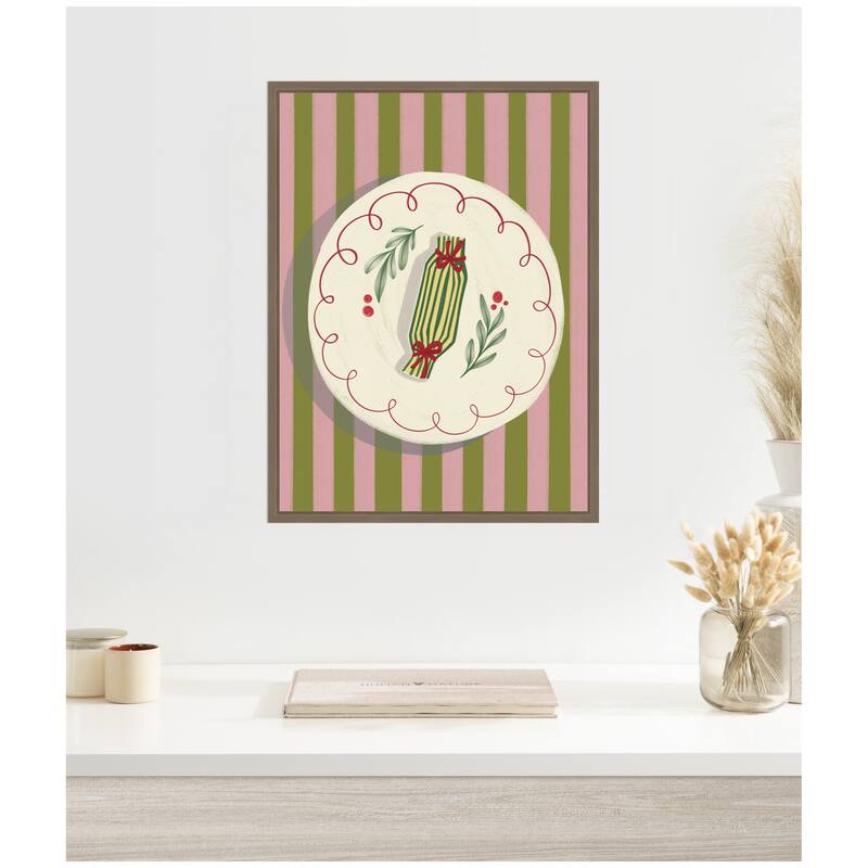 Kate and Laurel Framed Canvas Christmas Toffee Gift by Nikita Jariwala