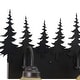 preview thumbnail 11 of 10, Yosemite 3-Light 24.75 in. W Burnished Bronze Rustic Cabin Bathroom Vanity Lighting Fixture Amber Flake Glass Shade, Tree Motif