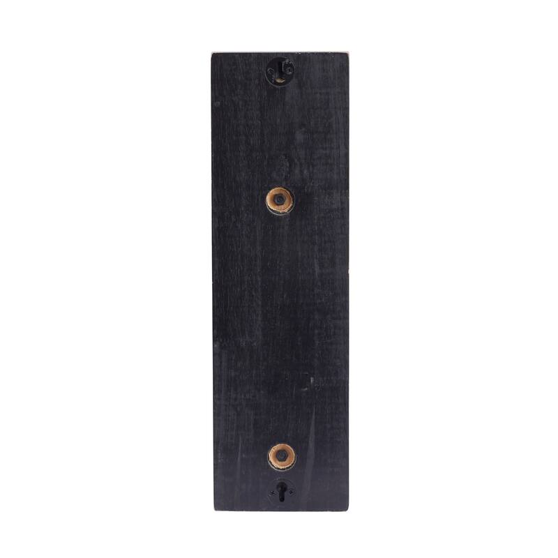 Wood Single Candle Wall Sconce - Black - Roche River Decor - 7"W x 6"L x 23"H
