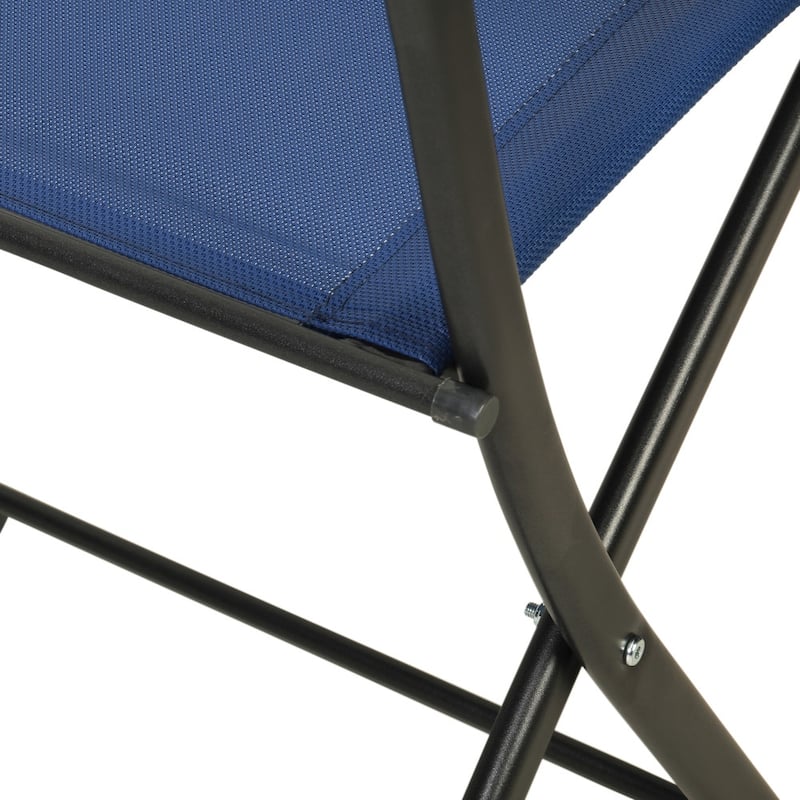 2 Pack Commercial Outdoor Flex Comfort Folding Chair with Metal Frame