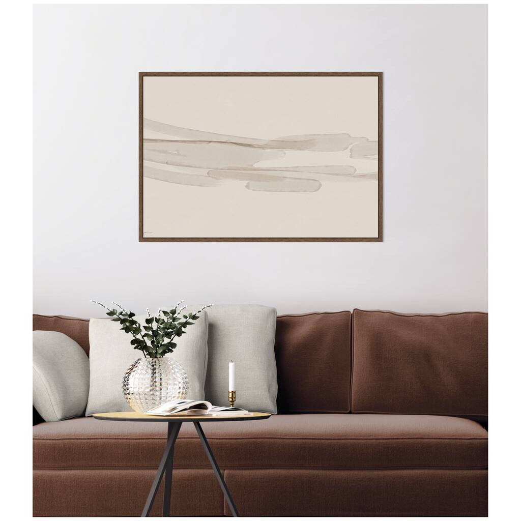Kate and Laurel Neutral Tones by Gabrielly Guedes Framed Canvas Wall Art Print