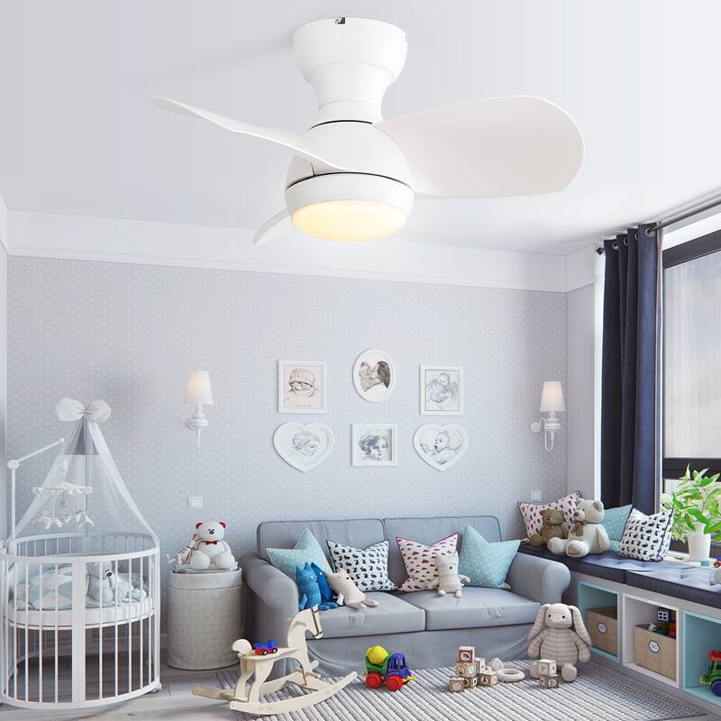 23" 29'' 42'' Flush Mount Ceiling Fan with Light and Remote Control for Small Room,Patio,Kitchen,Bedroom