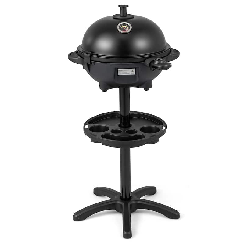 Gymax Indoor Outdoor Electric Grill w/ Non-stick Grill Plate - Black