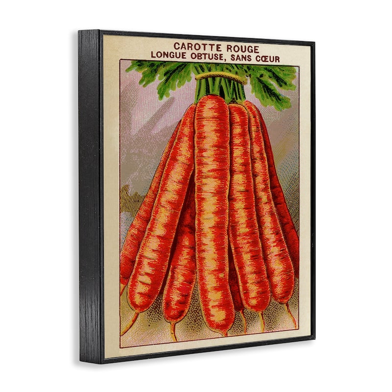 Stupell Country Vintage Carrots Framed Giclee Art Design By Lil' Rue