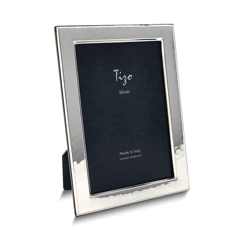 Curata Bilaminate Sterling Silver Tarnish-Resistant Hammered 4x6 Photo Frame