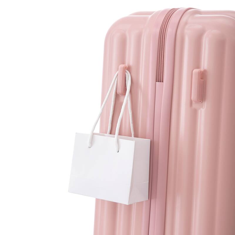 Three pcs/set in ABS Spinner Wheel Luggage with Cup Holder & USB Port & Phone Holder