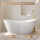 preview thumbnail 12 of 26, Freestanding Soaking Bathtub,100% Pure Virgin Acrylic with Drain And Groove Overflow,Glossy White