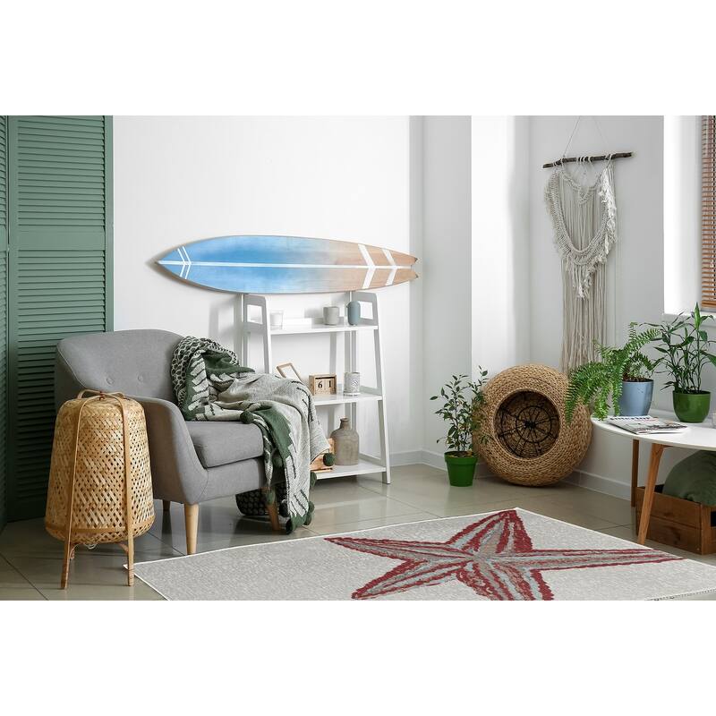 Large Starfish Nautical Chenille Rug