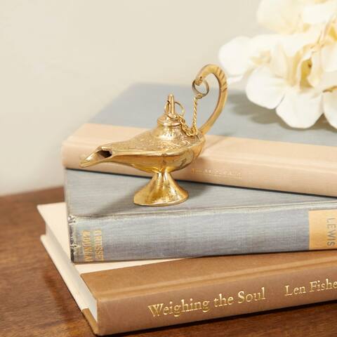 Gold Brass Eclectic Aladdin Lamp