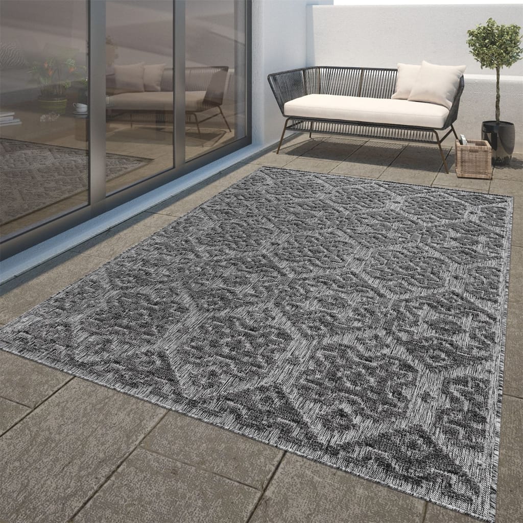 In- & Outdoor Rug Marrakesh Boho Pattern with High-Low Effect