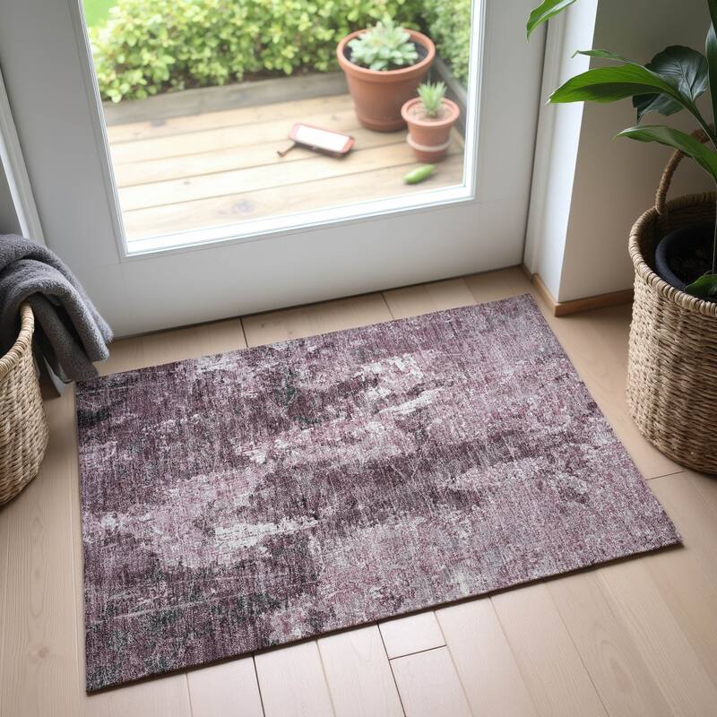 Premium Washable Super Soft Abstract Glam Mayfield Rug - Pink - 1'8" x 2'6"