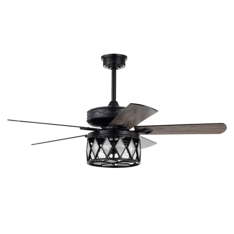 Jescha 52 Inch Matte Black Oil rubbed Finish Traditional Style Ceiling Fan with Remote