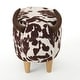 preview thumbnail 7 of 9, Velvet Cow-Shaped Ottoman,Cute Wood Foot Stool Shoes Changing Seat with Cushioned