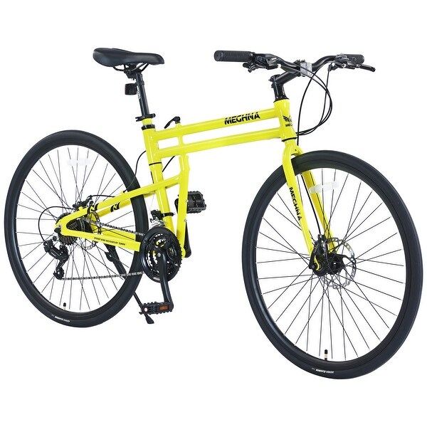 RHYTHM＋ROAD 700C 2X7S 420mm ロードバイク 21 Speed Hybrid Road Bike, 700C Tires, Double Disc Brakes
