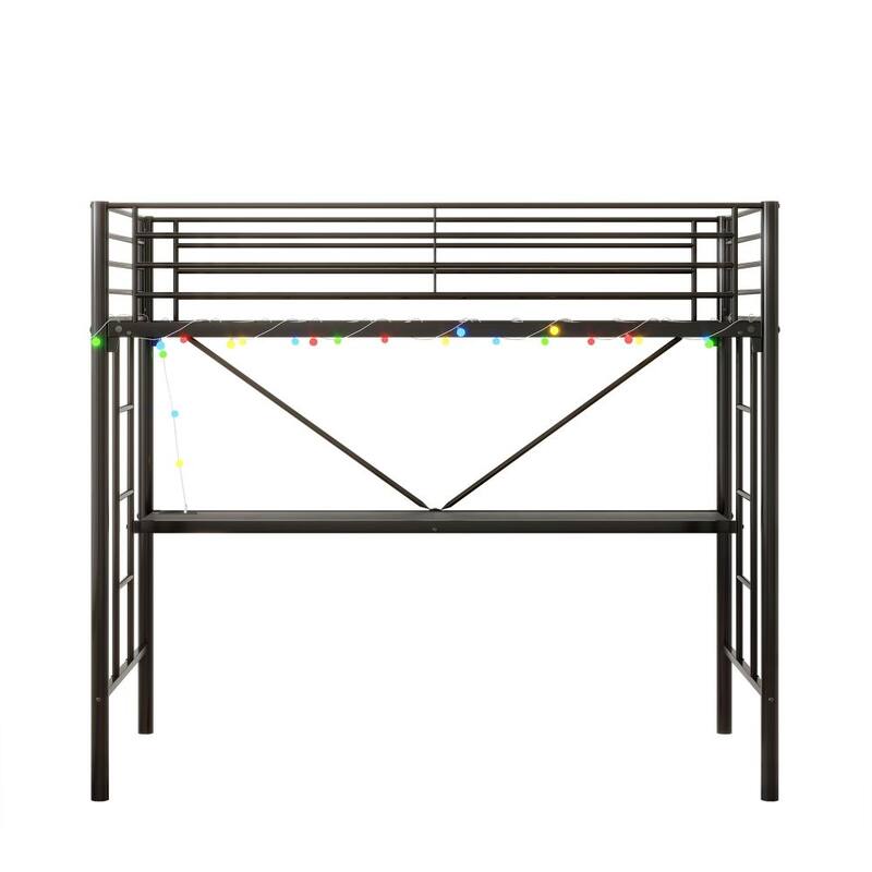 Twin Metal Loft Bed with Desk