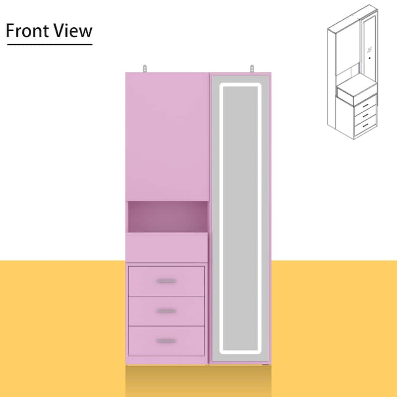 Dresser LED-Lit Vanity Dressing Cabinet with Full-Length Mirror
